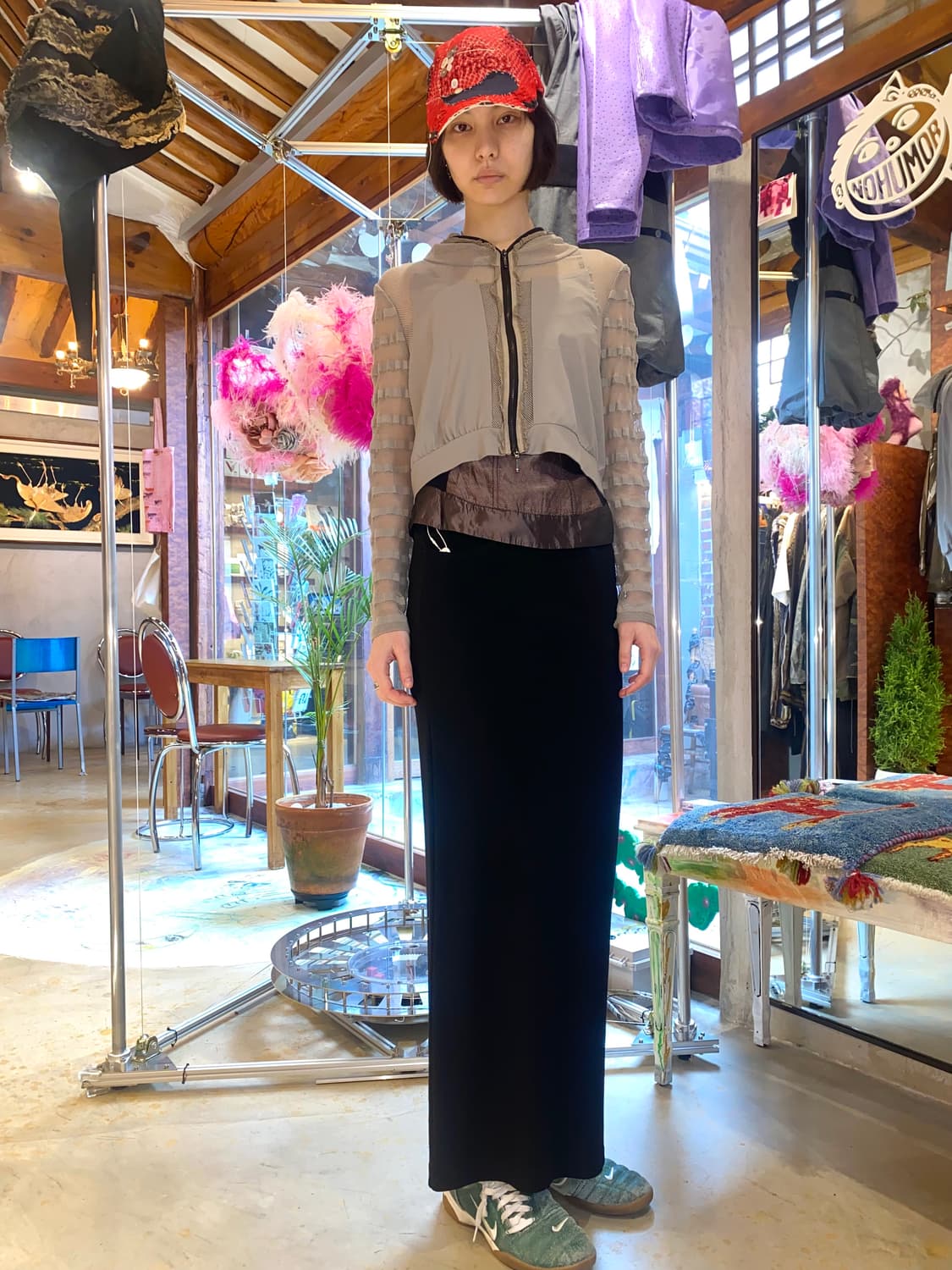 빈티지 Sun Light 테크웨어 사이버 펑크 메쉬 집업 상품이미지6