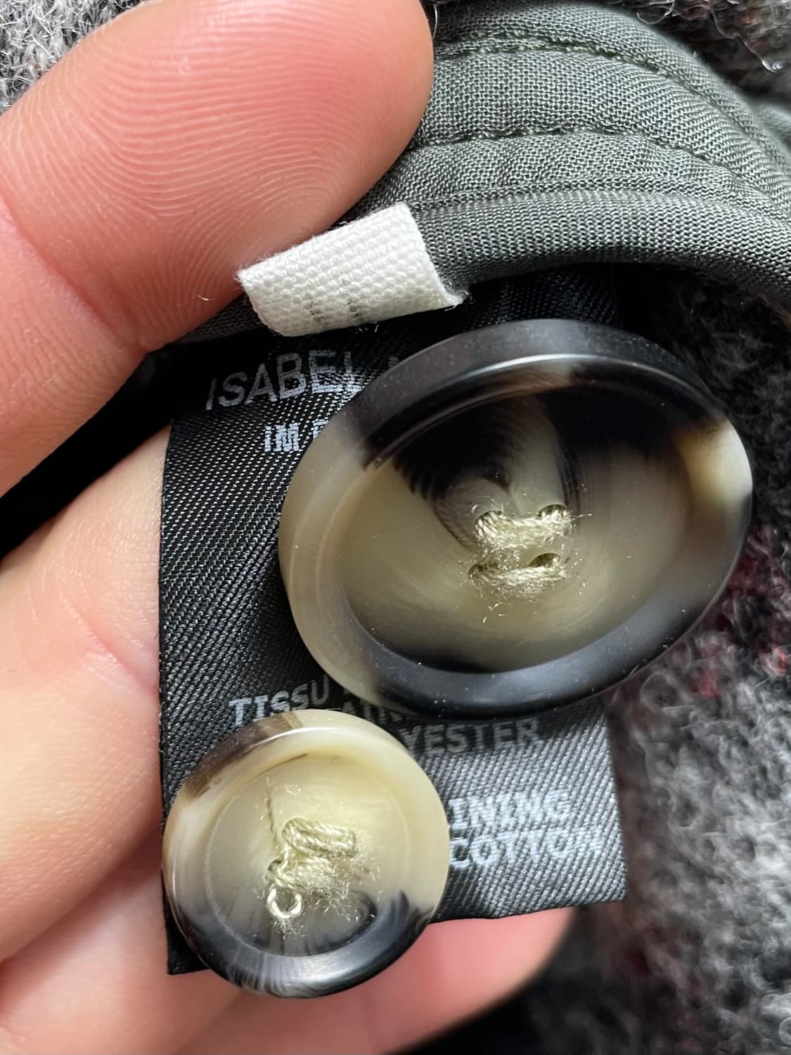 이자벨마랑 빈티지 그린 체크 울 셔츠 롱 코트 (on.325)   상품이미지6