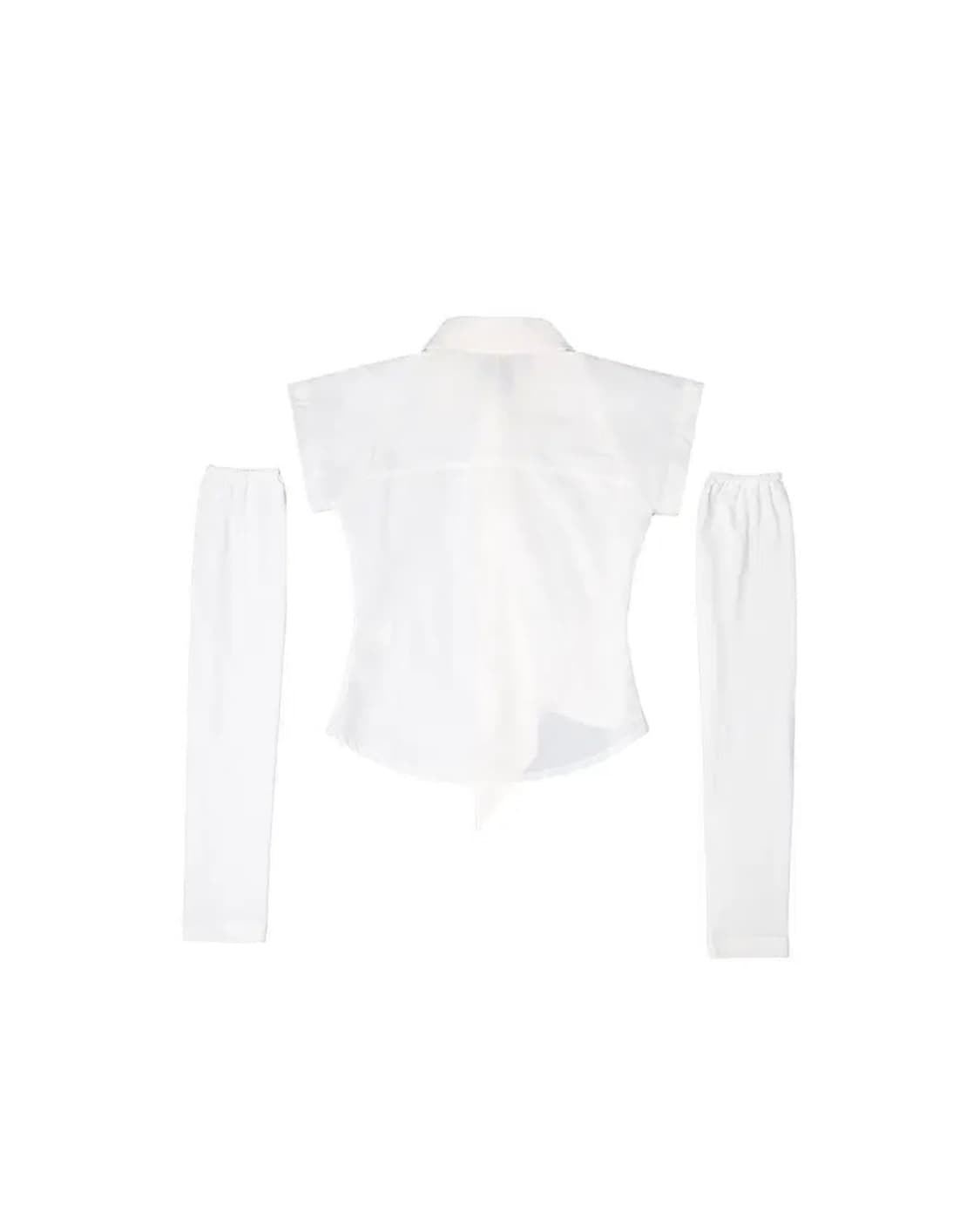 오호스 캡슬리브 워머 셔츠 화이트 상품이미지2