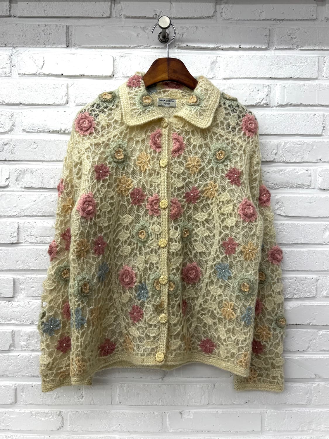 Moda Carina 아이보리 꽃자수 가디건 상품이미지1