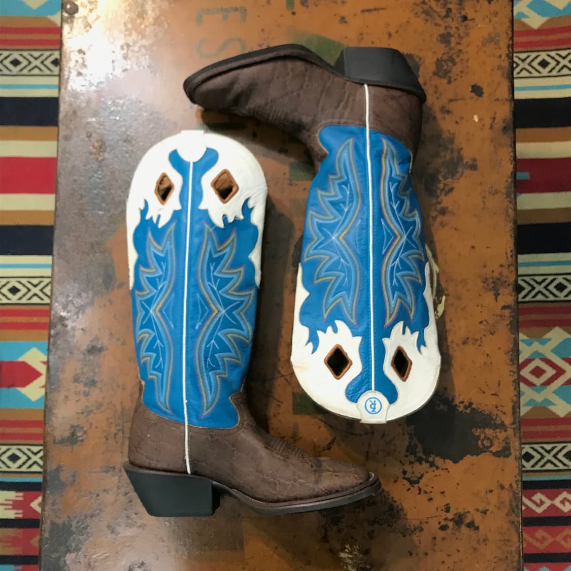 토니라마 브라운 블루 배색 웨스턴 부츠 275 사이즈 상품이미지3