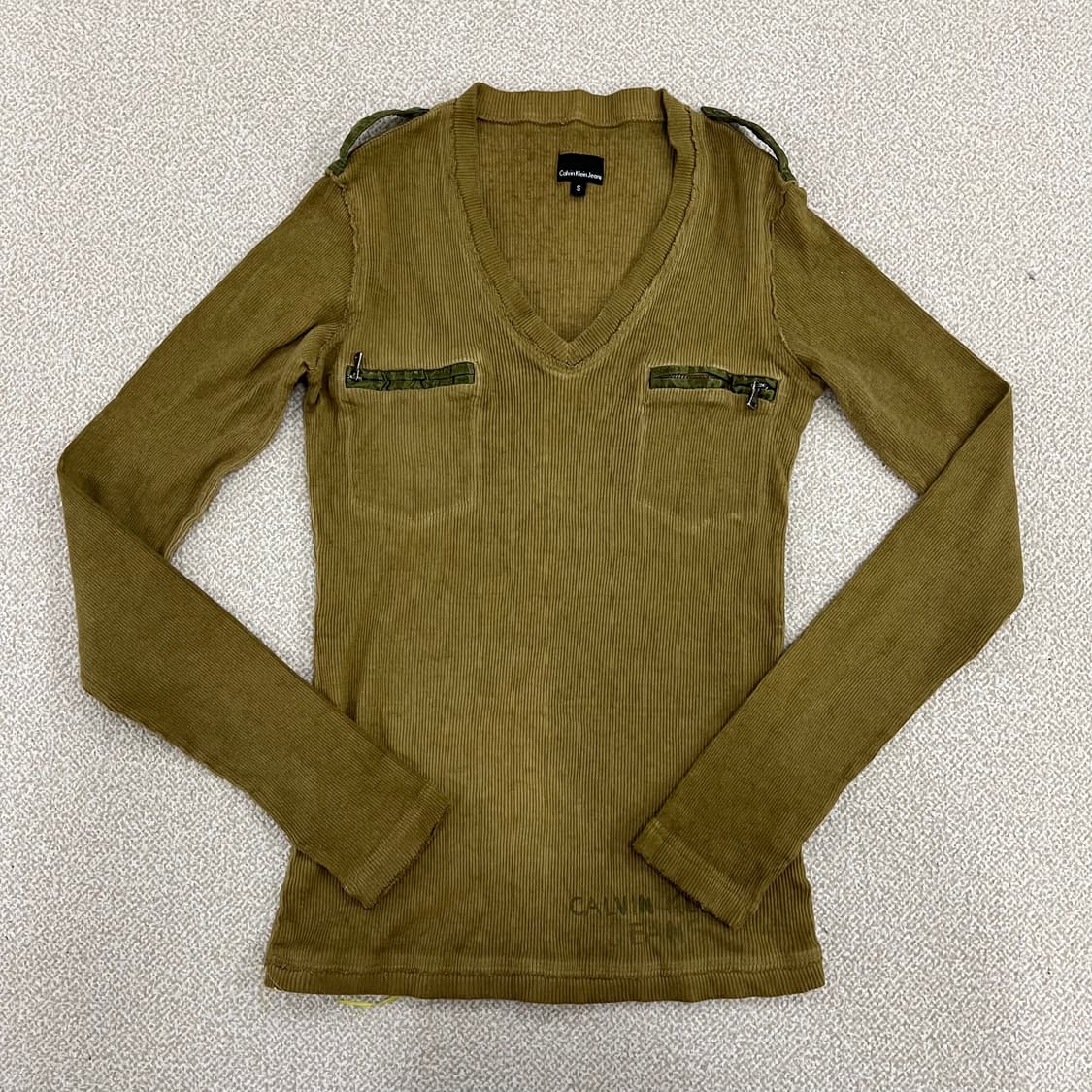 S 캘빈클라인 빈티지 워싱 골지 티셔츠 0203M1 상품이미지1