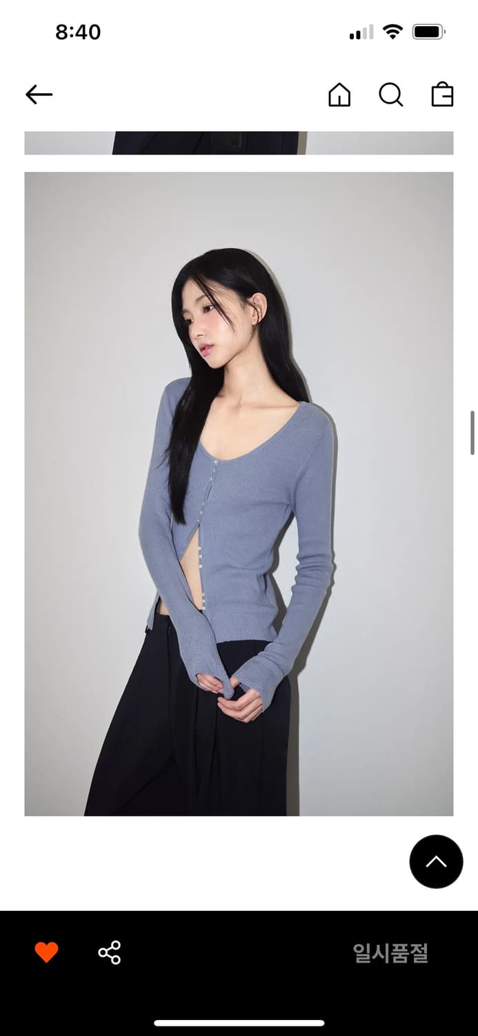 딥 유넥 가디건 탑 상품이미지3