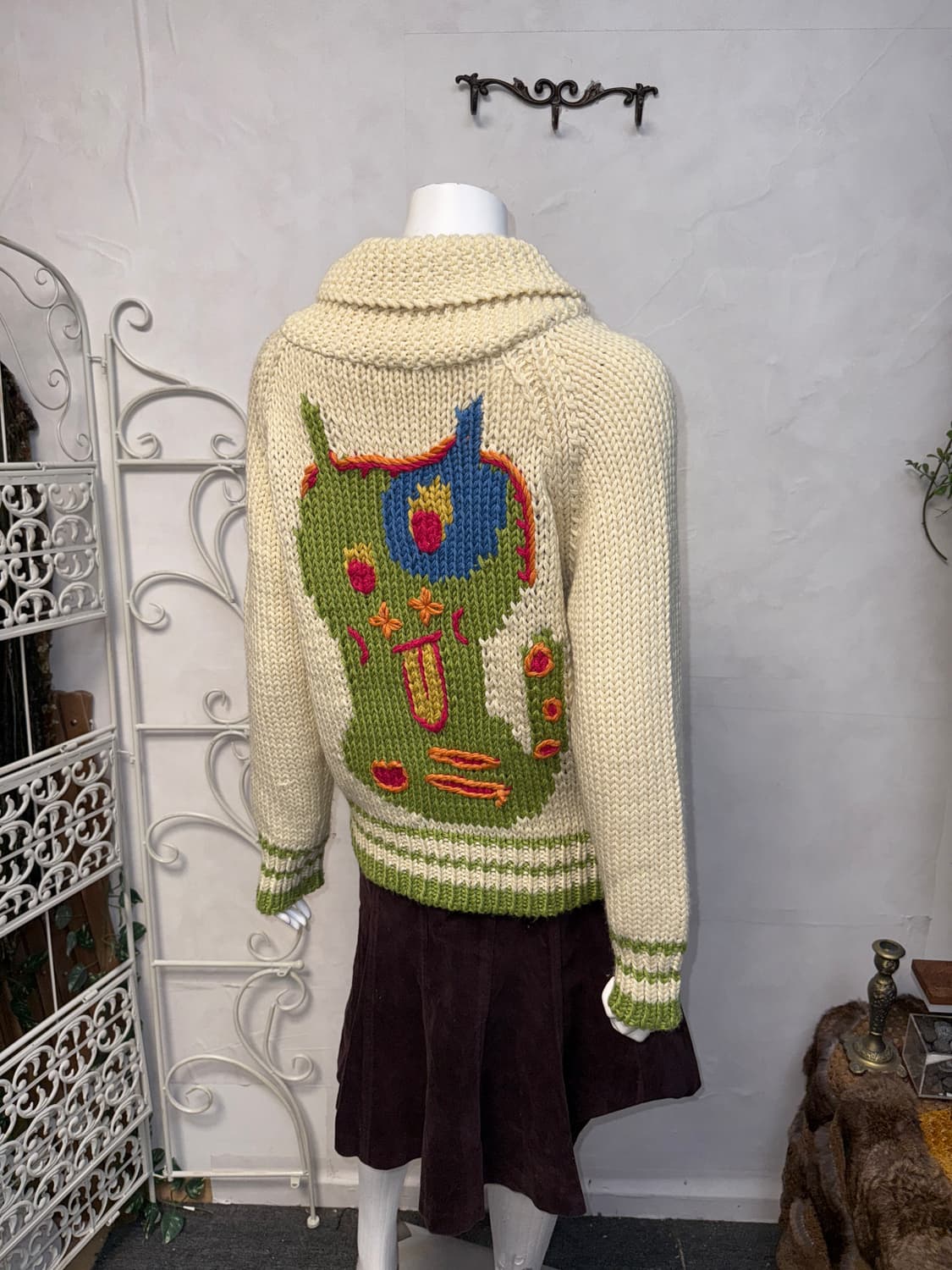Ivory freaky monster cowichan knit zipup 상품이미지4