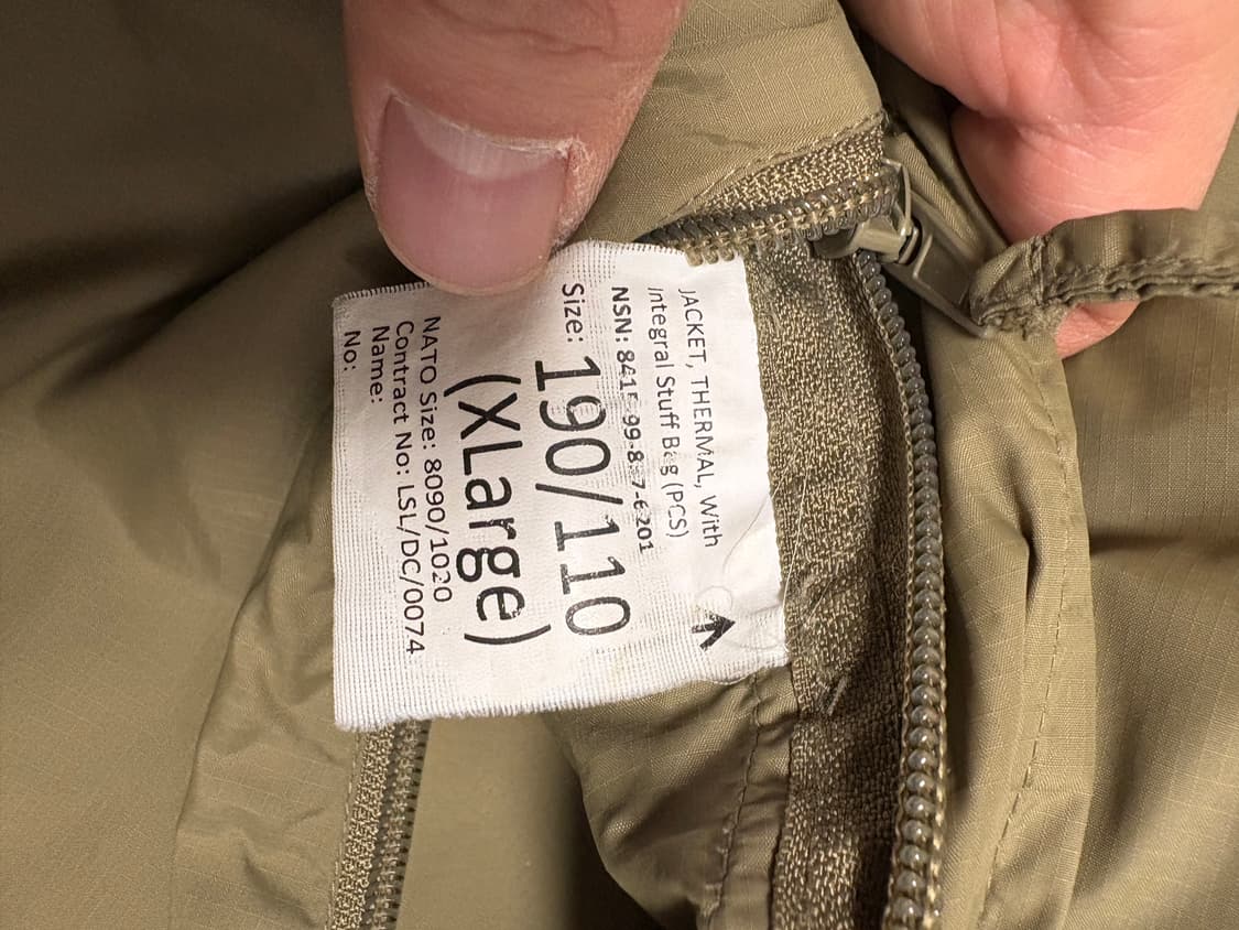 영국군 PCS 써멀 자켓 LEVEL7(XL) 상품이미지9