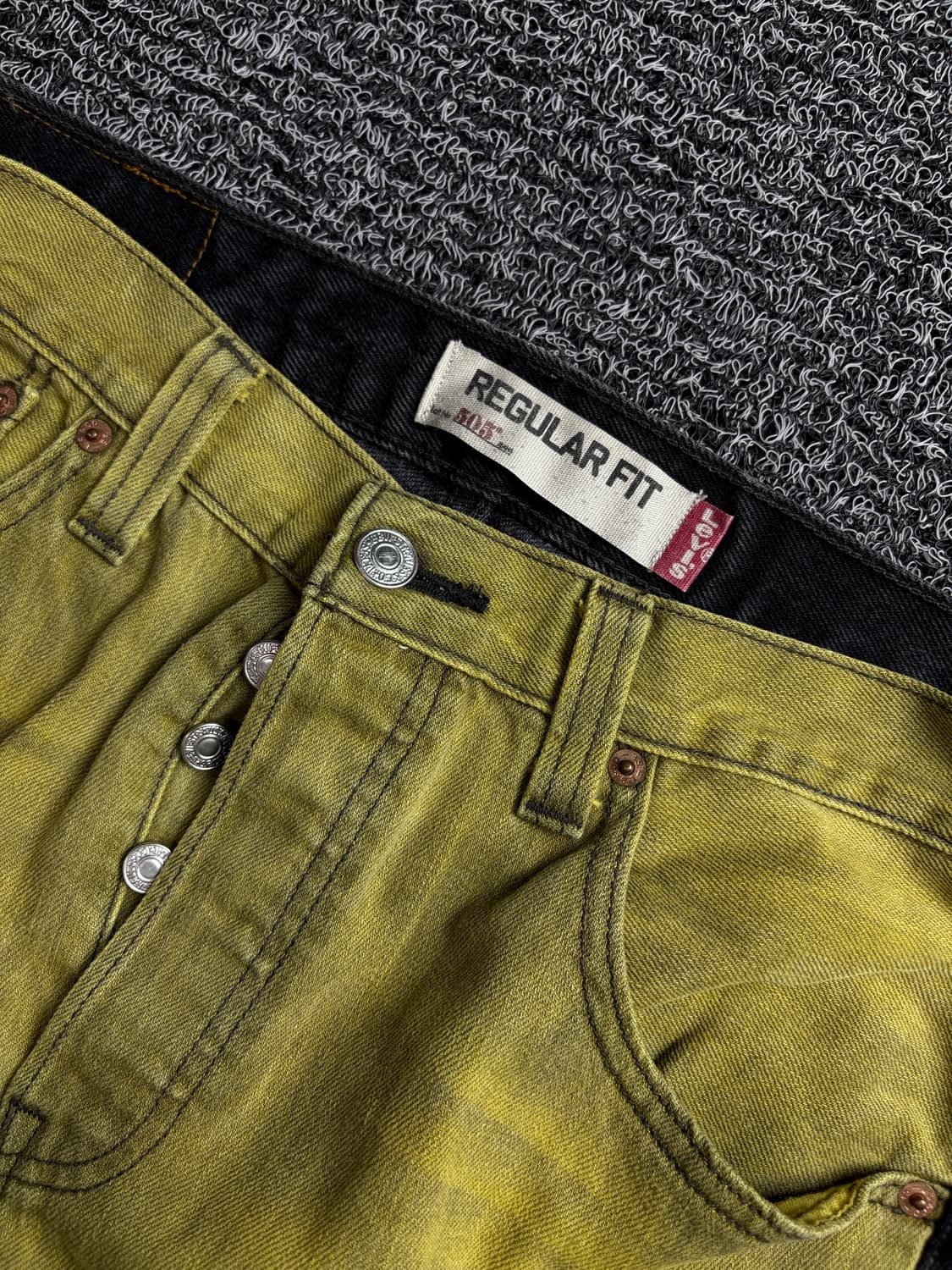 리바이스 505 페인팅 커스텀 믹스업 블랙 데님 팬츠 1467 상품이미지3