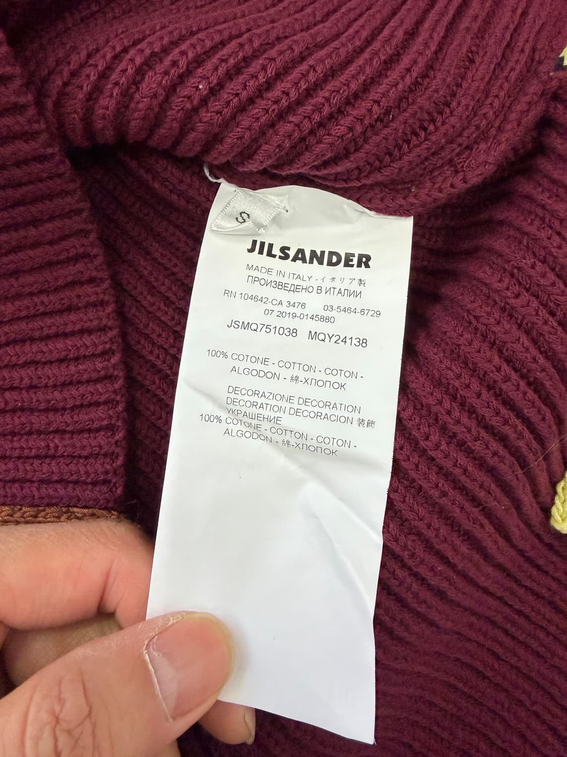 정품) 질샌더 신형 여성 패치워크 디자인 니트탑 S 상품이미지7