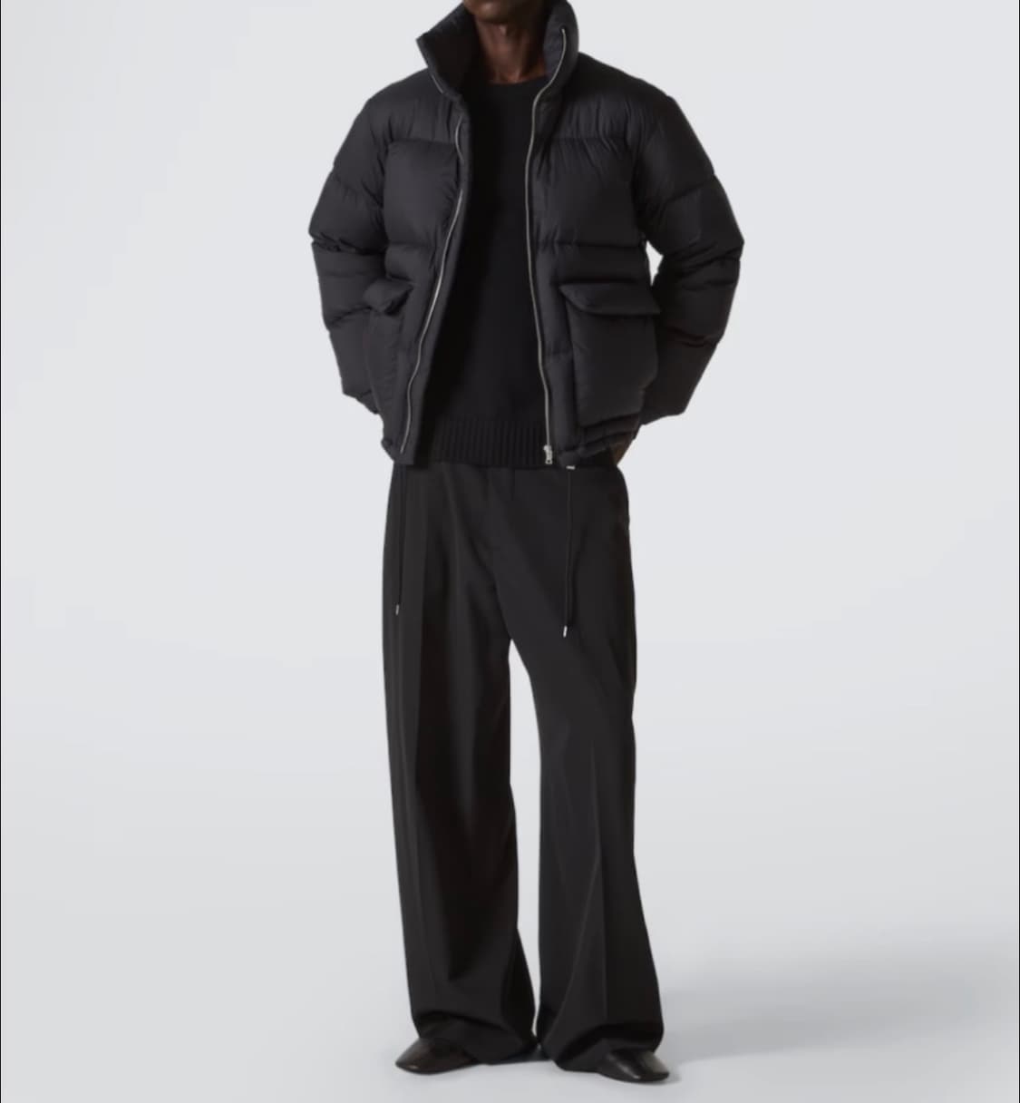 오라리 슈퍼 라이트 나일론 립스톱 다운 블루종 블랙 4사이즈 상품이미지4