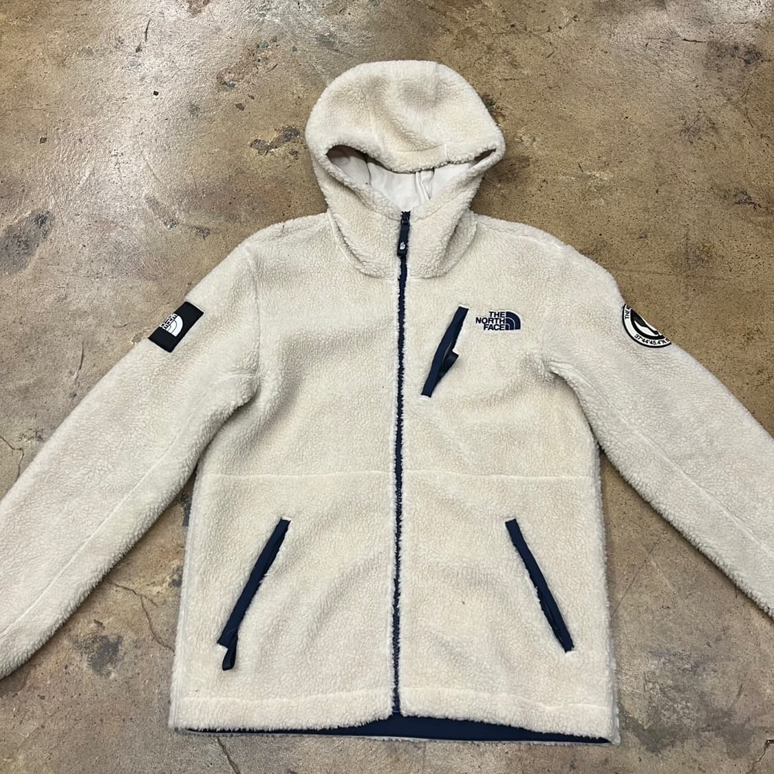 [정품/S] 노스페이스 후리스 후드 집업 아이보리 b19 상품이미지3