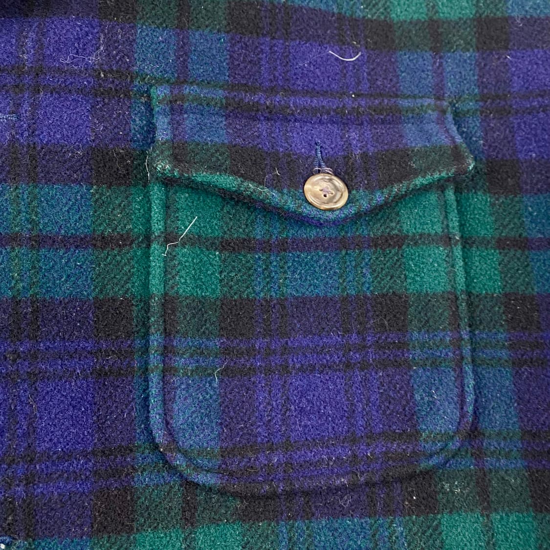 90s 폴로 블랙와치 체크 모직&코튼 리버시블 헌팅 자켓 (105) 상품이미지4