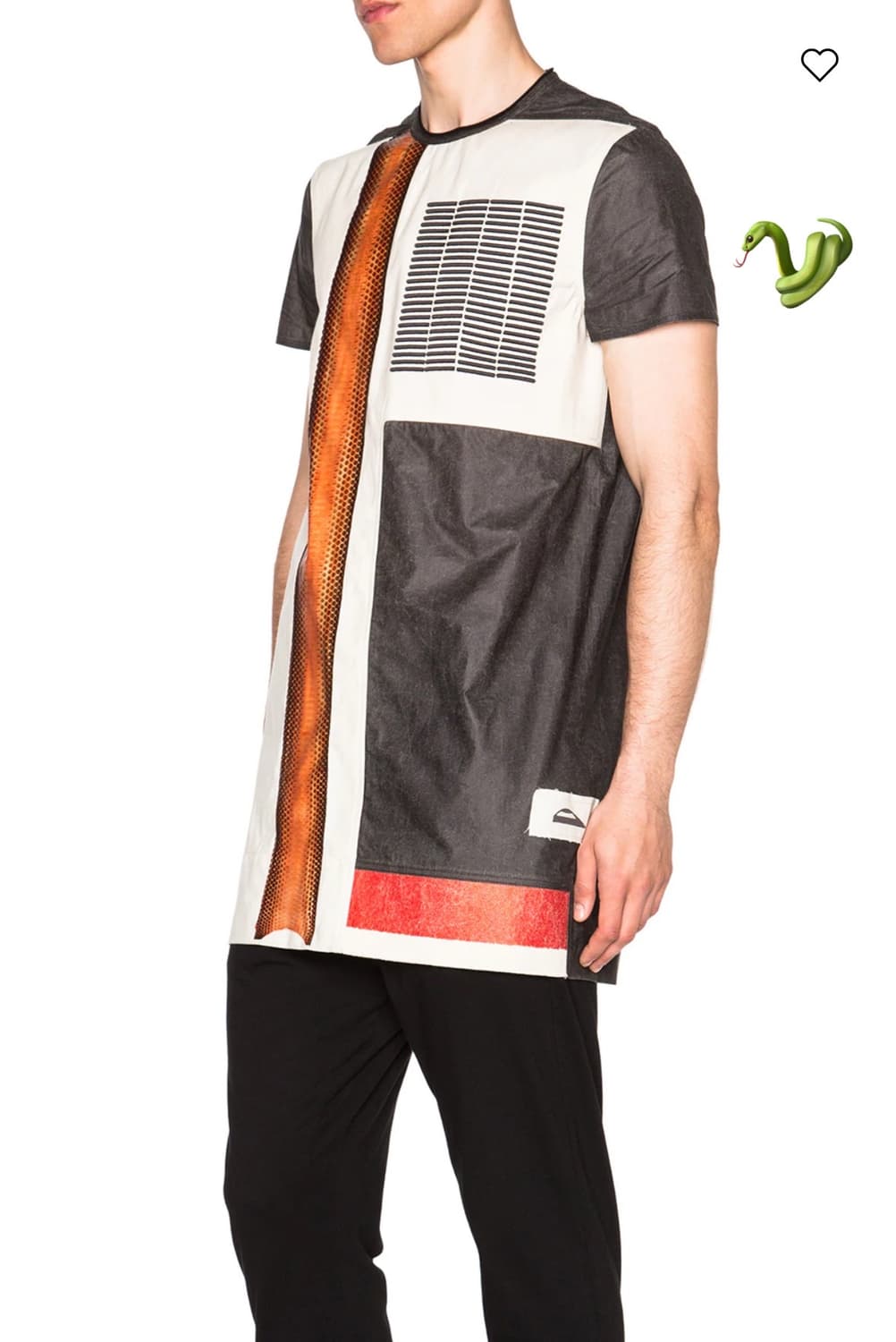 TTF✳️2016 ss 릭오웬스 스네이크 스킨 패치 T 상품이미지5