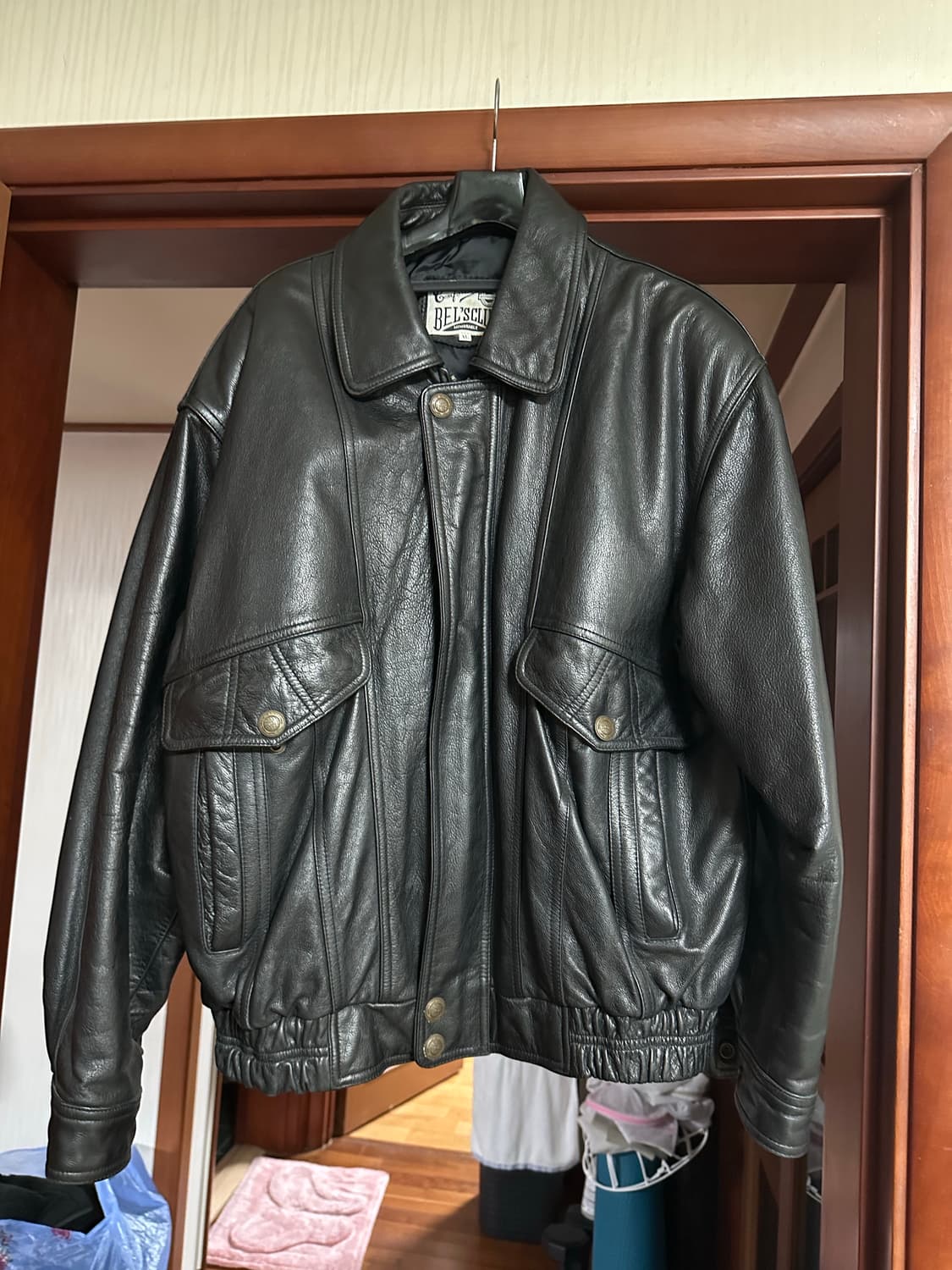 빈티지 양가죽 블루종 블랙 XL 사이즈 상품이미지1