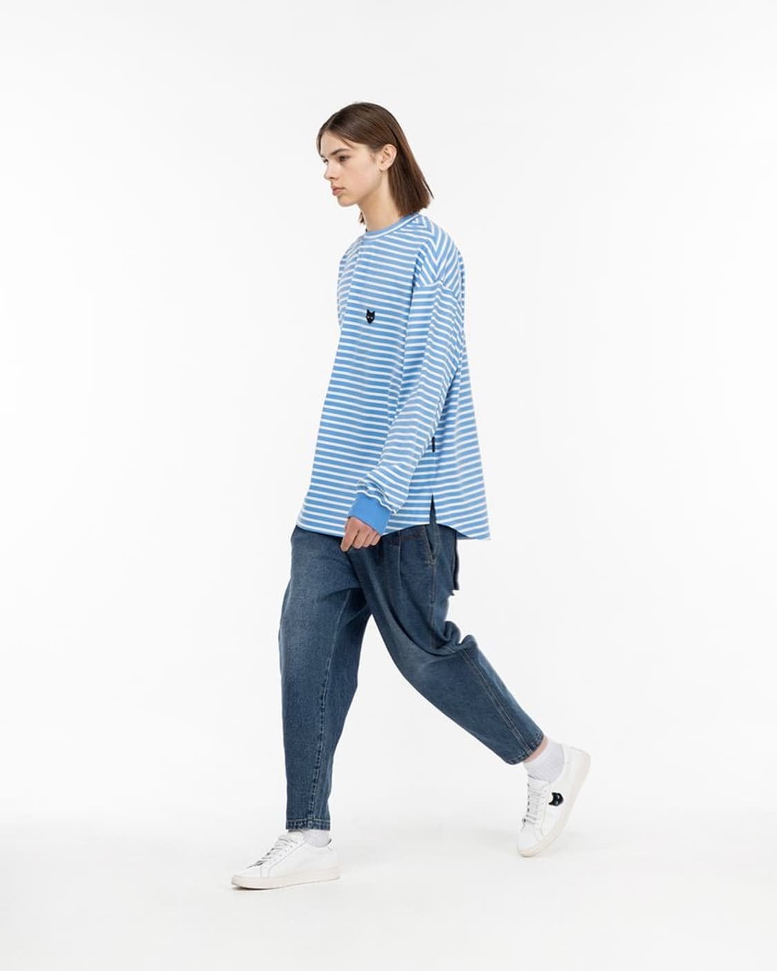  송지오 지제로 슬릿 팬서 롱 슬리브 스카이 블루 티셔츠 s, L 상품이미지1