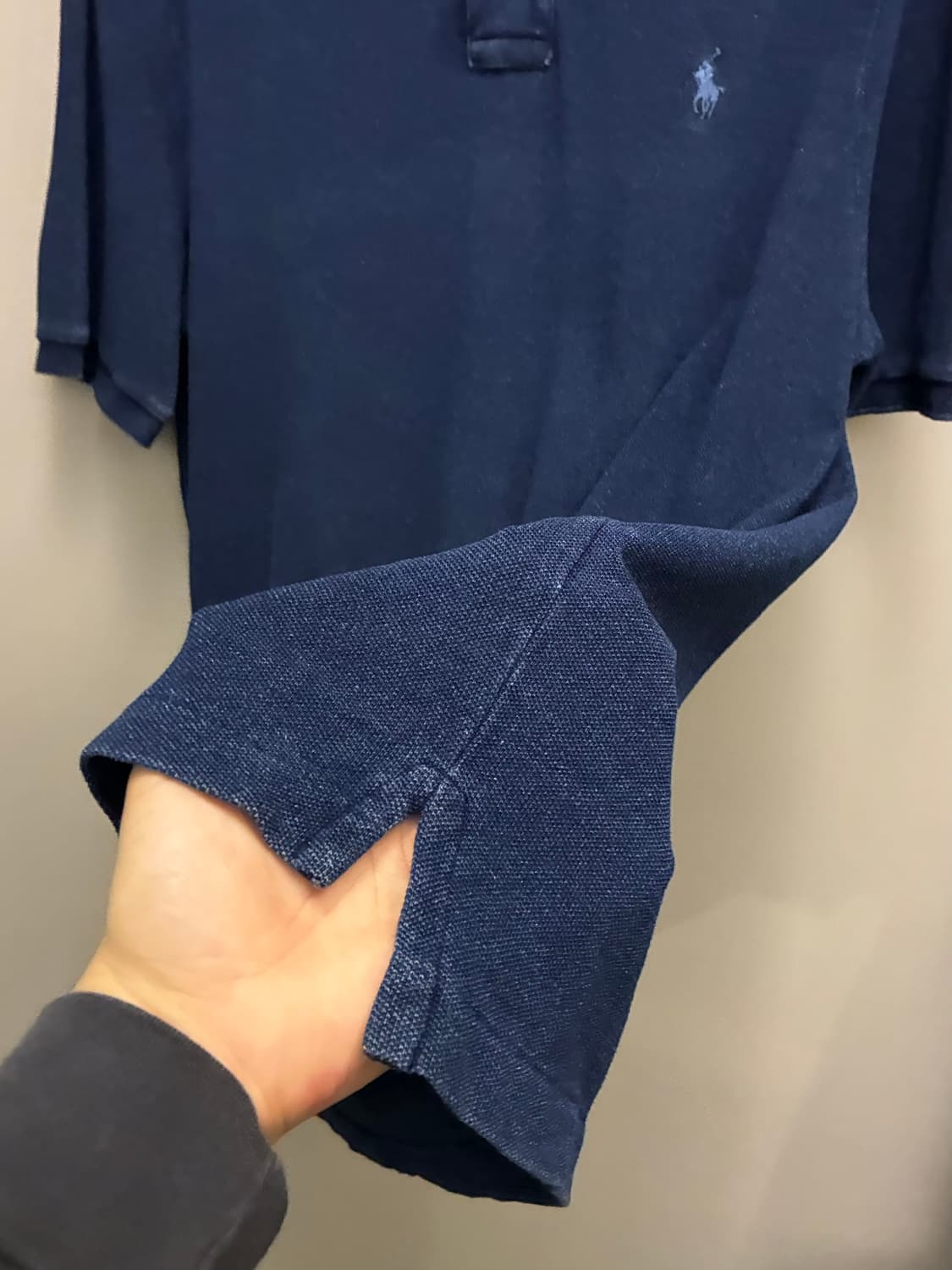 (L~XL)POLO 폴로랄프로렌 인디고 빈티지 다잉 코튼 반팔 PK카라티 상품이미지5