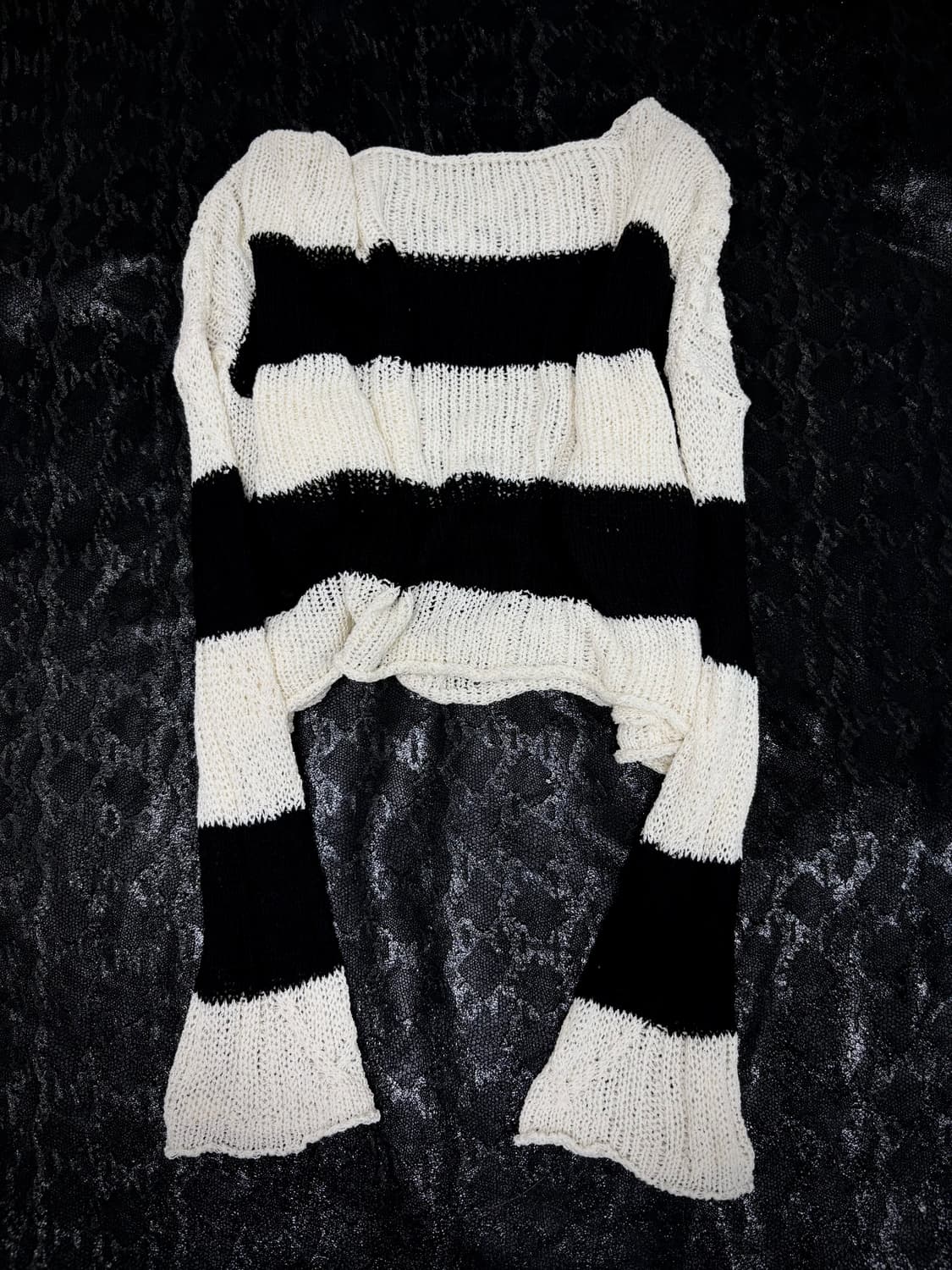 “Vintage” 00’s Off-Shoulder Stripe Knit  상품이미지5