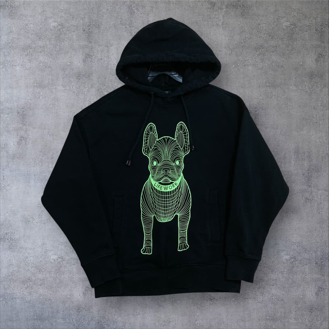 라이프워크 빅로고 블랙 후드티 상품이미지1