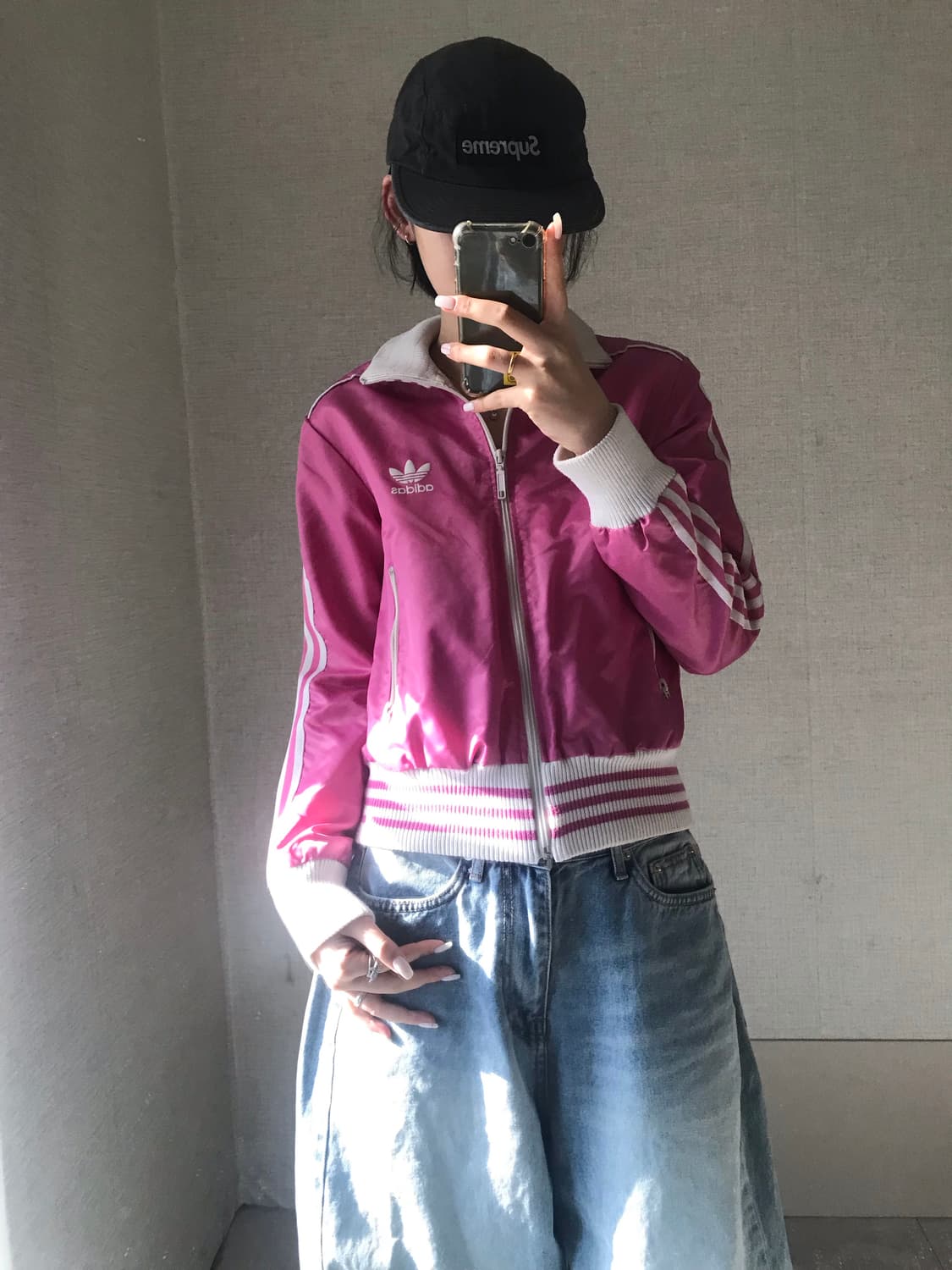 아디다스 핑크 화이트 자켓 상품이미지4