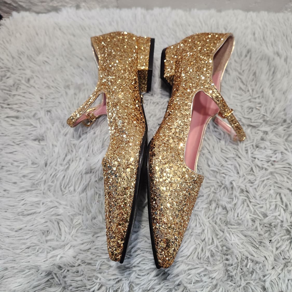 ✨골드 글리터 메리제인 플랫 | 연말 파티·포인트 슈즈 (240) 상품이미지8