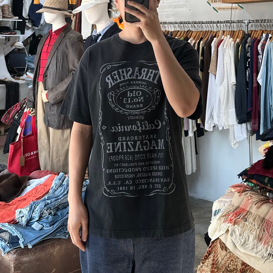 (착용컷) THRASHER 프린팅 반팔 티셔츠 (남성용 103) 상품이미지4