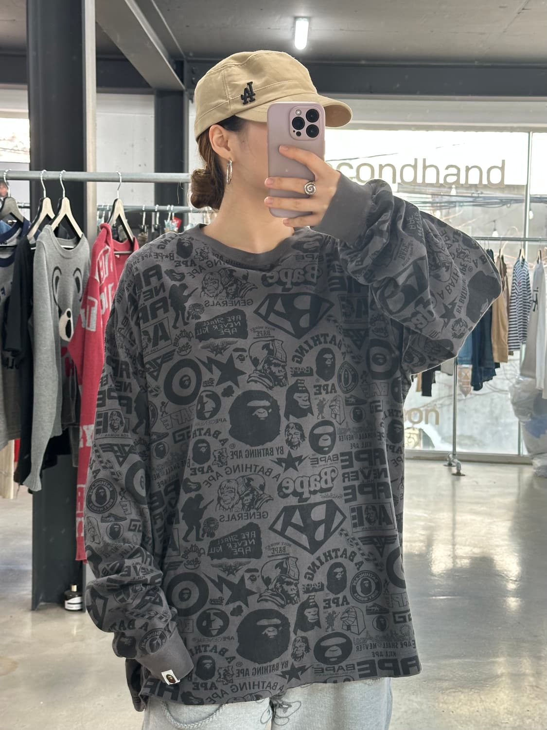 베이프 OG 프린팅 풀로고 롱슬리브 상품이미지2