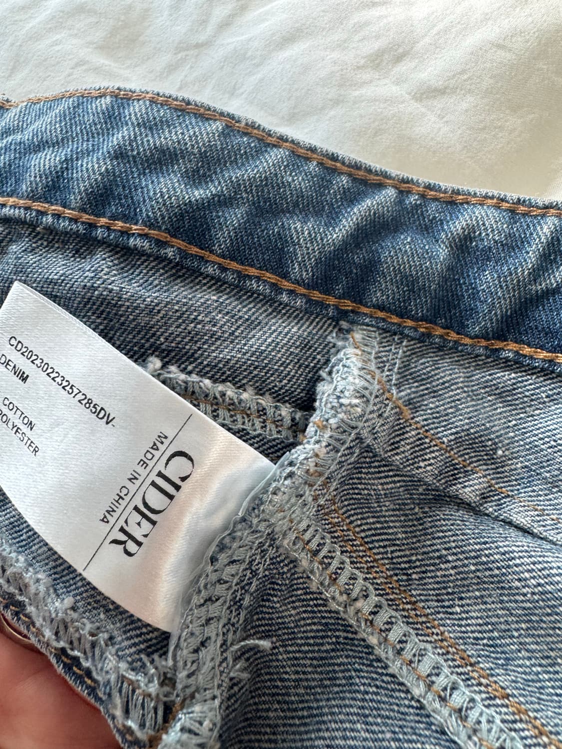 💙CIDER 데님 프린지 지퍼 업 홀터 크롭 탑💙 상품이미지4