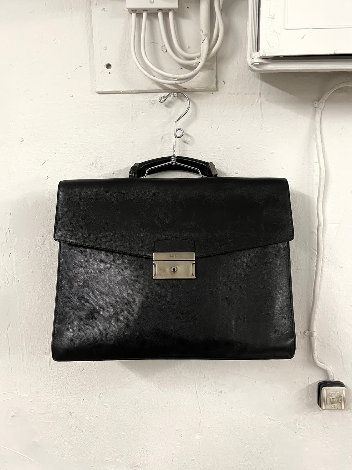프라다 1998 아카이브 사피아노 레더 브리프 케이스 상품이미지2