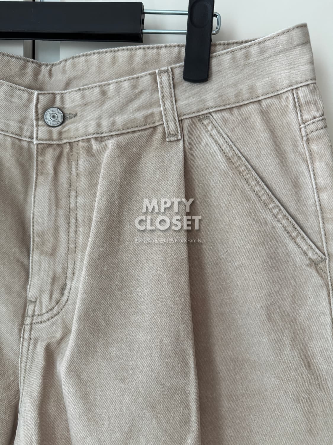 [L] 유니폼브릿지 원턱 데님 쇼츠 베이지 상품이미지3