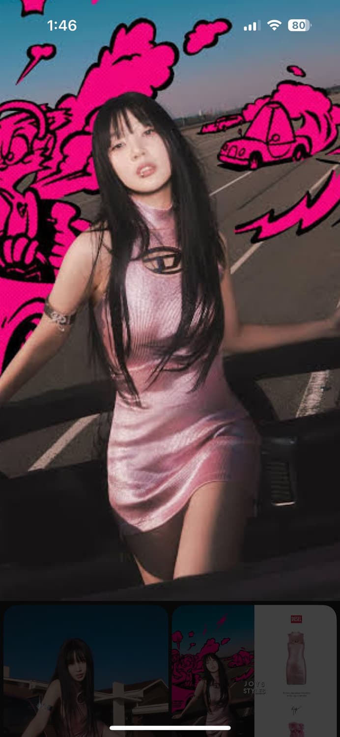 디젤 핑크 미니드레스 원피스 S 구함 상품이미지2