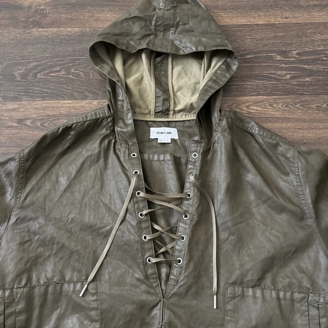 헬무트 랭 레이스업 아노락 자켓 올리브 그린 상품이미지2