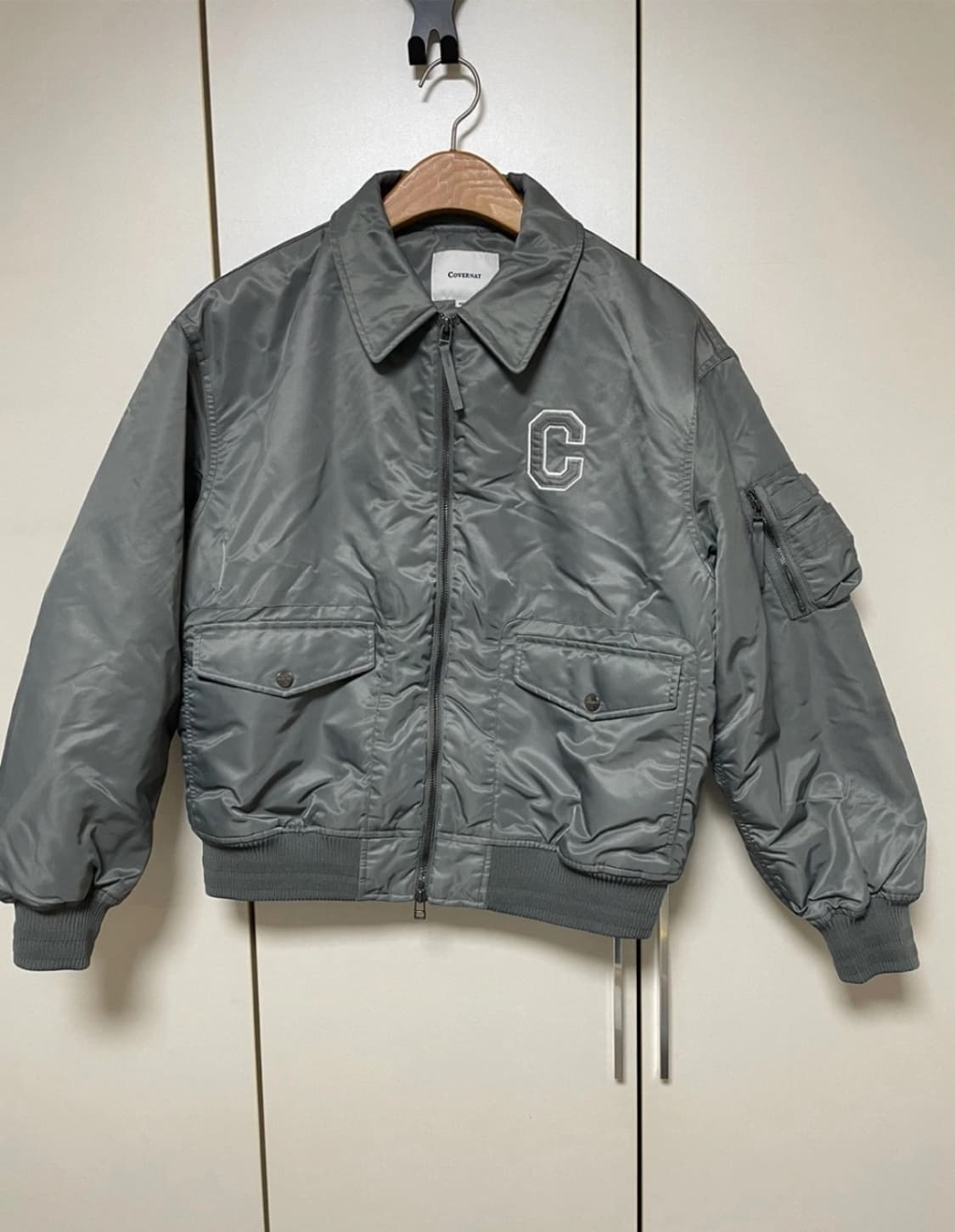 커버낫 C 로고 카라 MA-1 자켓 세이지 그레이(M) 상품이미지1