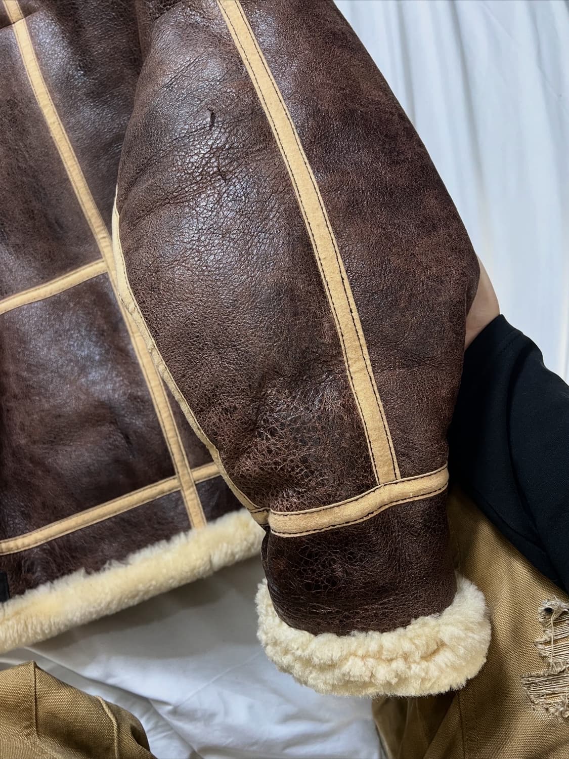 90s 테드컴퍼니 B-3 무스탕 가죽자켓 상품이미지8