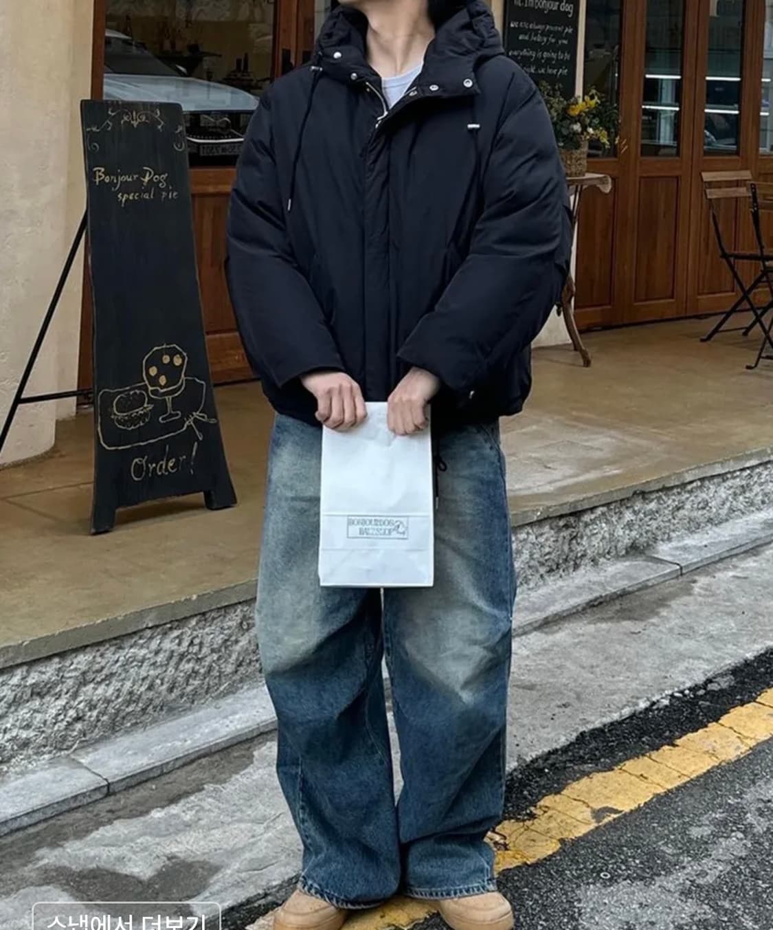 비슬로우 M65 후드 숏 다운 패딩 블랙 M 상품이미지8