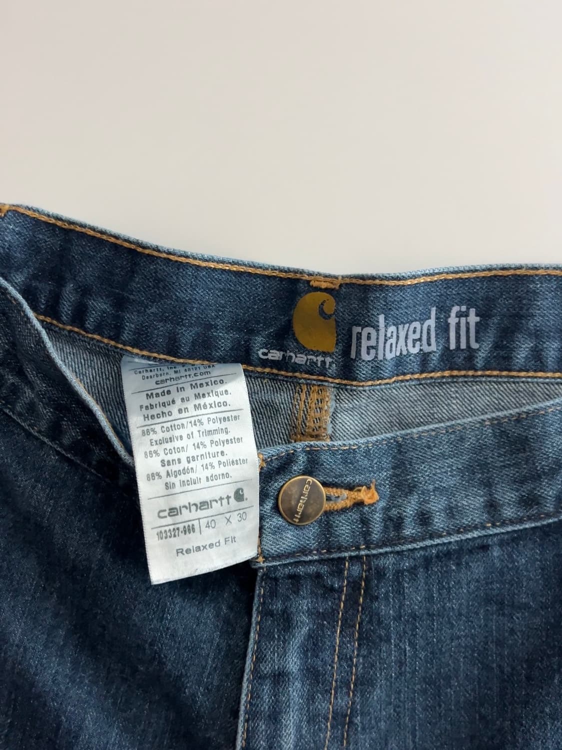 칼하트 카펜터 데님 팬츠 40 상품이미지5
