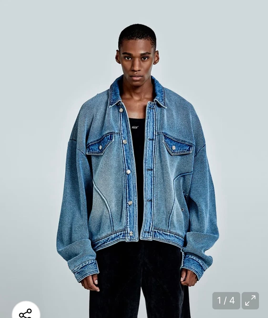 구매)51퍼센트 데님 니트 자켓 M 상품이미지1