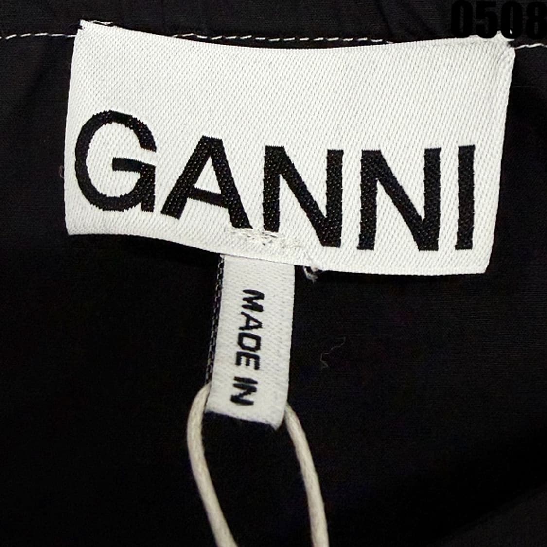 GANNI 스퀘어넥 퍼프 소매 롱 원피스 32 0508 상품이미지4