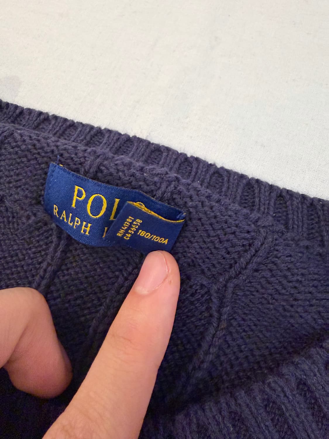 폴로 랄프로렌 꽈배기 케이블 니트 네이비 상품이미지4