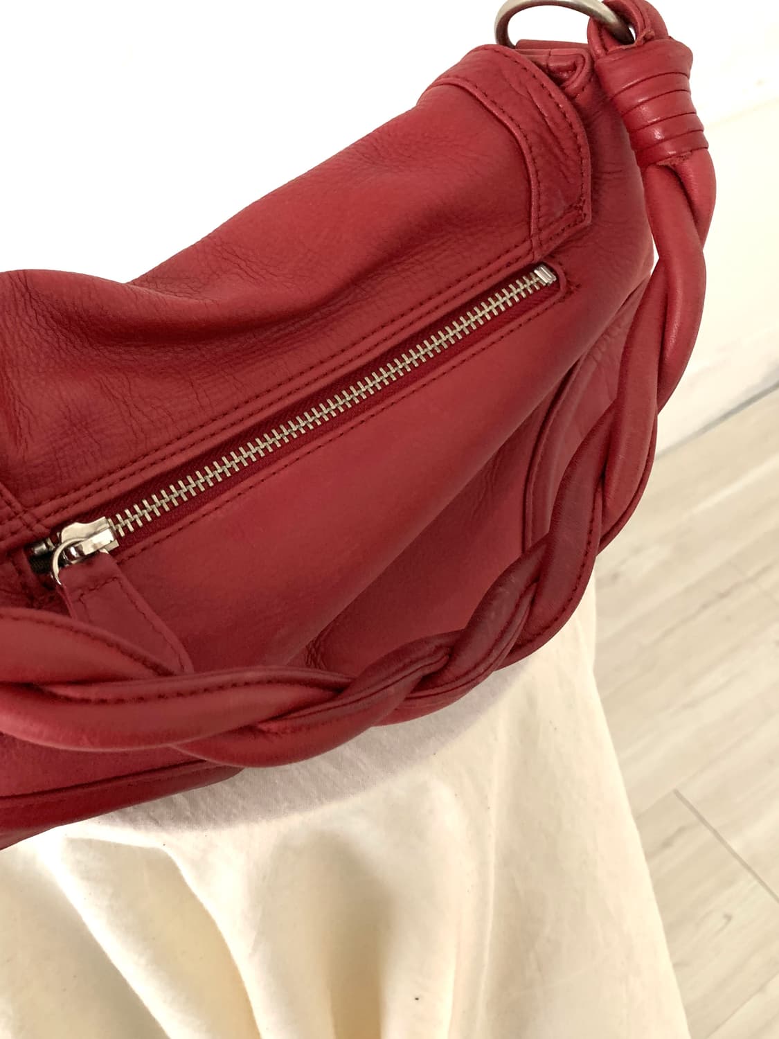 Red leather shoulder bag 상품이미지5