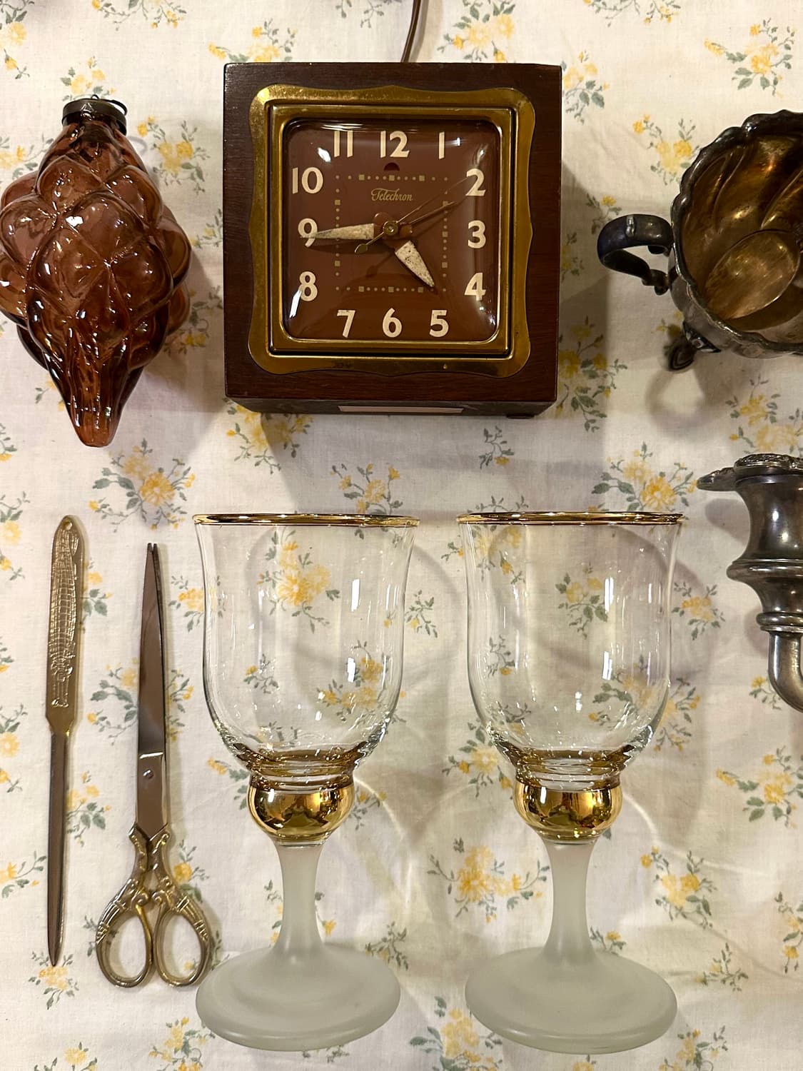 유럽 빈티지 골드림&프로스트스템 글라스 고블렛 잔 상품이미지2