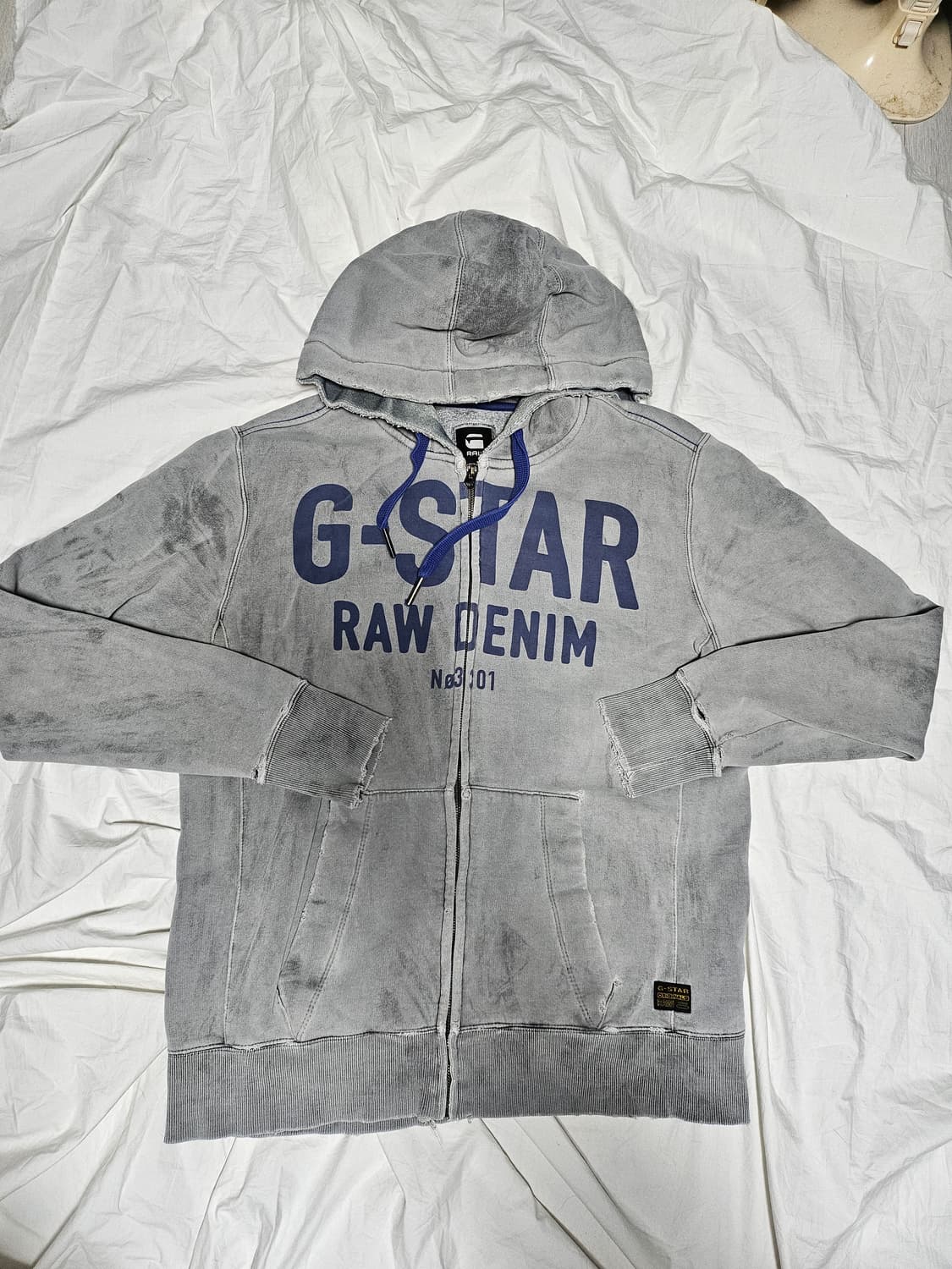 G-Star raw 빈티지 데미지 후드 집업 XL 상품이미지1
