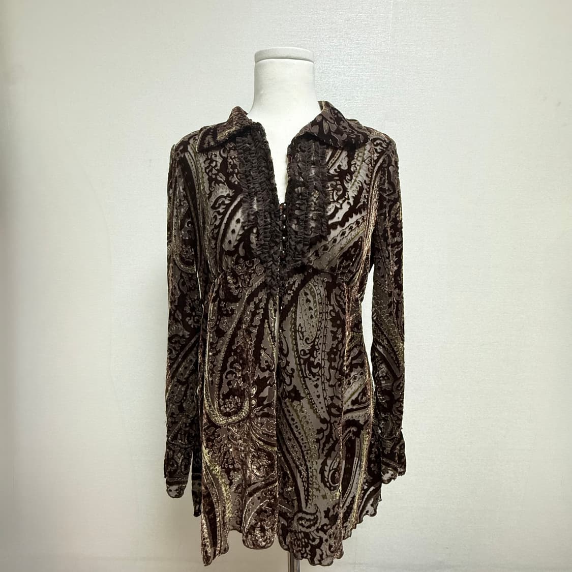 빈티지 오리엔탈 벨벳 블라우스 상품이미지1