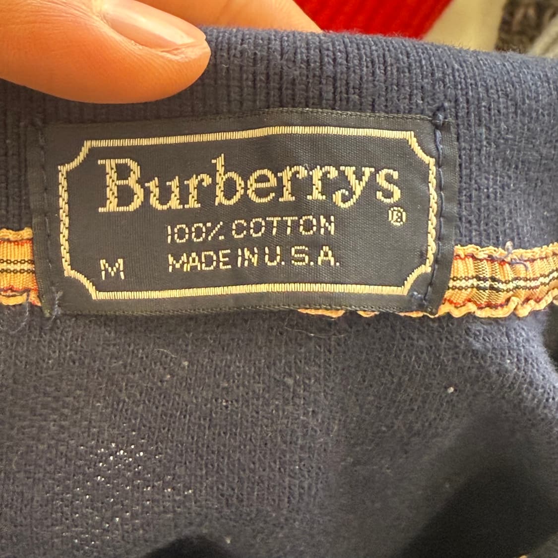 M 버버리 네이비 카라 반팔티 상품이미지4