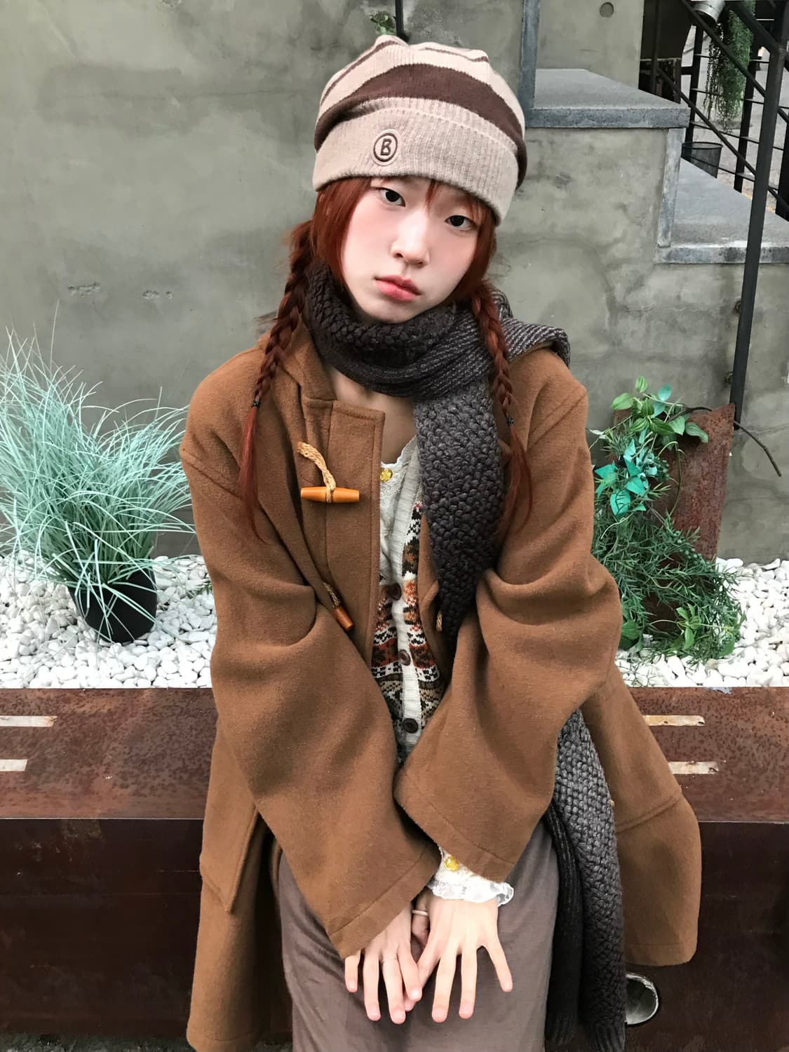 빈티지 카라멜 브라운 모리 노르딕 코디 세트 상품이미지2