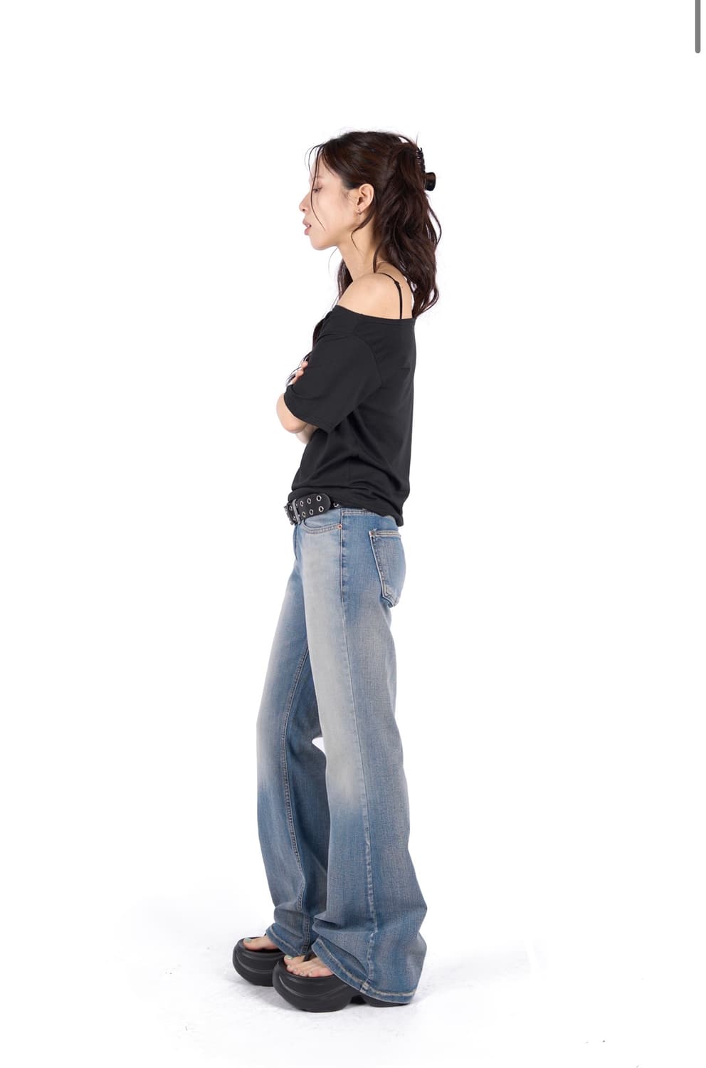 릿킴 POINT WASHED FLARE JEANS 상품이미지2