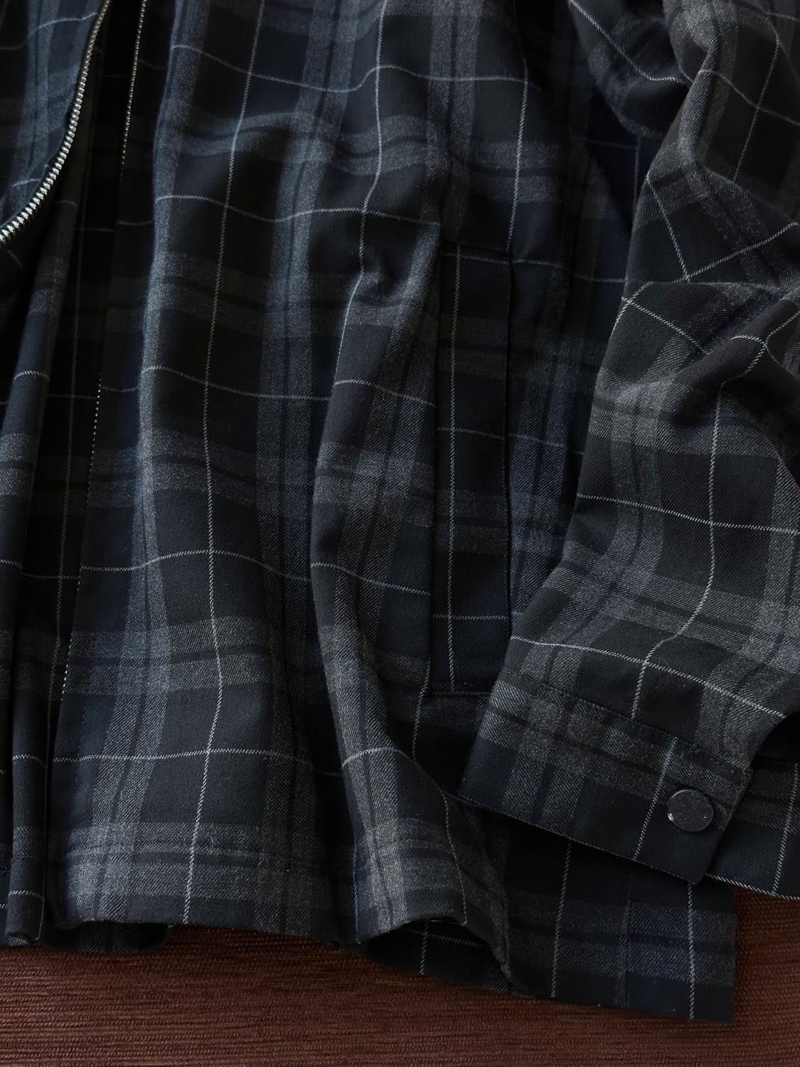 2way zip wool like design check blouson 상품이미지2