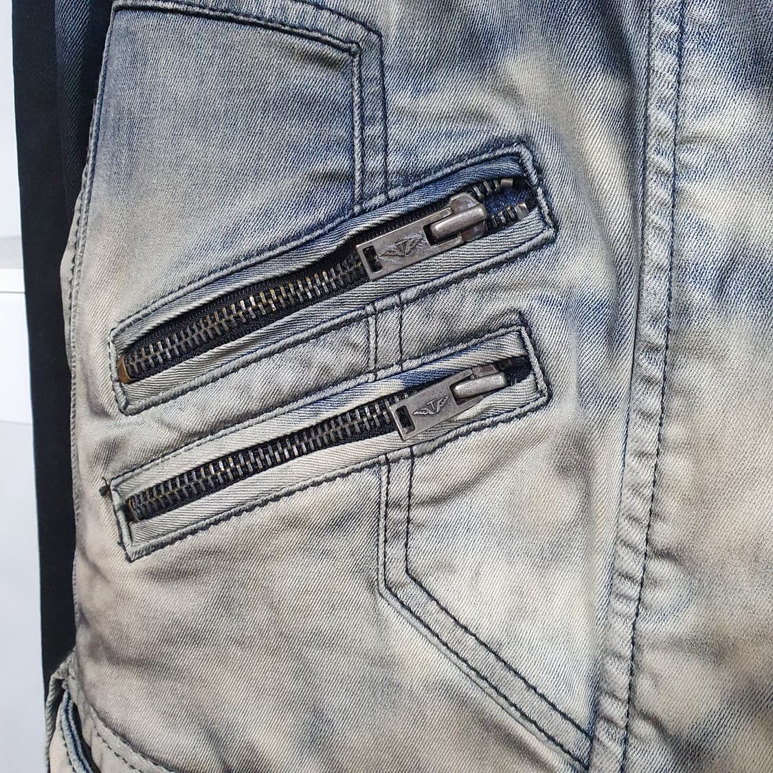 Tankus Y2K 비갸루 펑크 emo 그런지 워싱 데님 재킷 상품이미지8