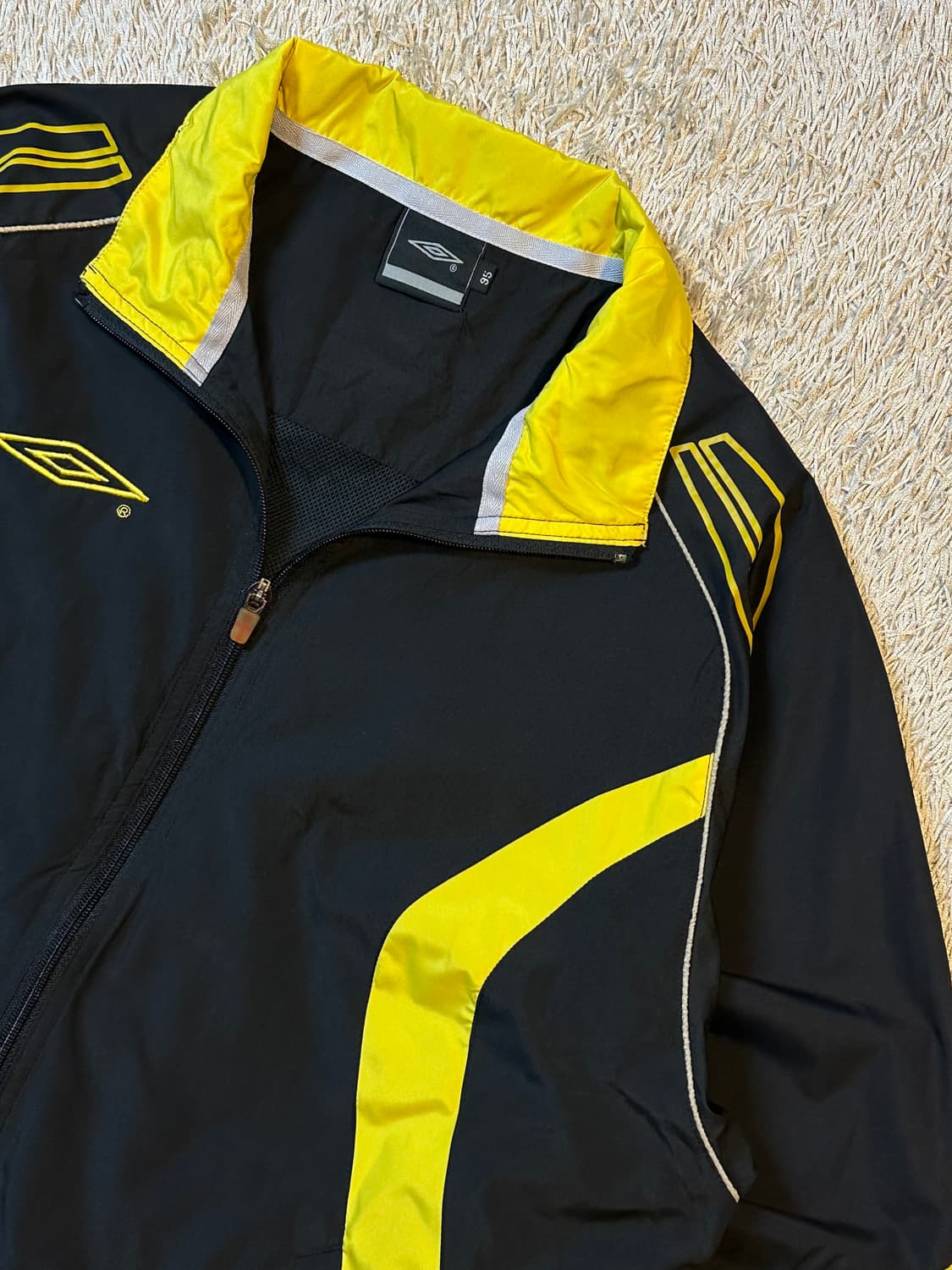 희귀) 엄브로 올드스쿨 배색 바람막이 자켓 블랙 옐로우 상품이미지2
