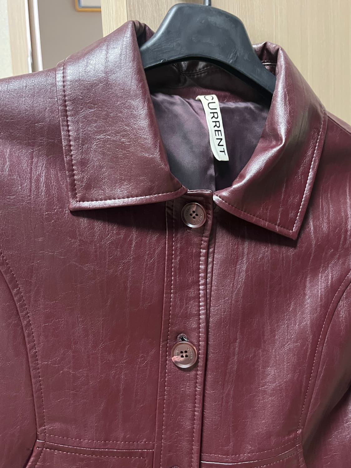 커렌트 CROP LEATHER JACKET [BRICK] 상품이미지8