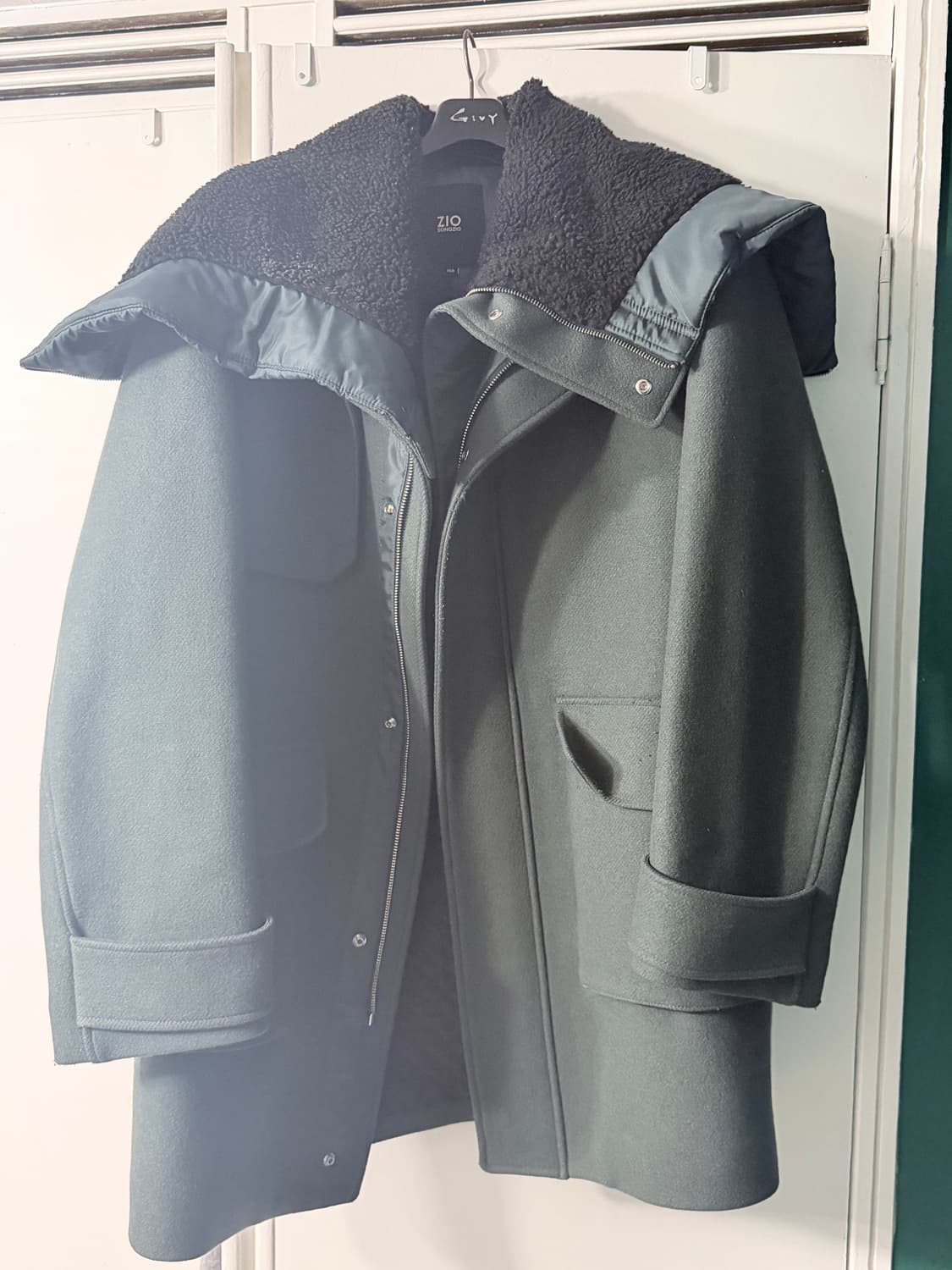 지오송지오 그린 레이어드형 방모 점퍼 100 상품이미지1