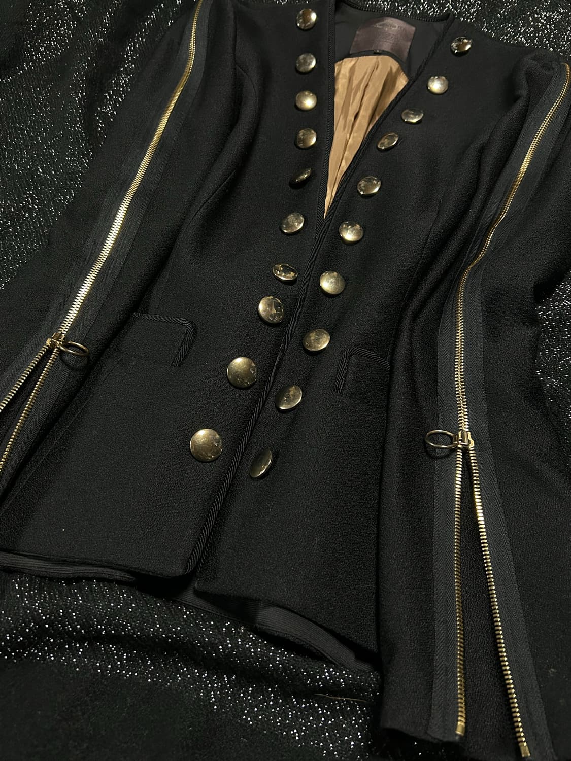 *Rare design* 2000s VTG 블랙 나폴레옹 버튼 자켓 상품이미지2