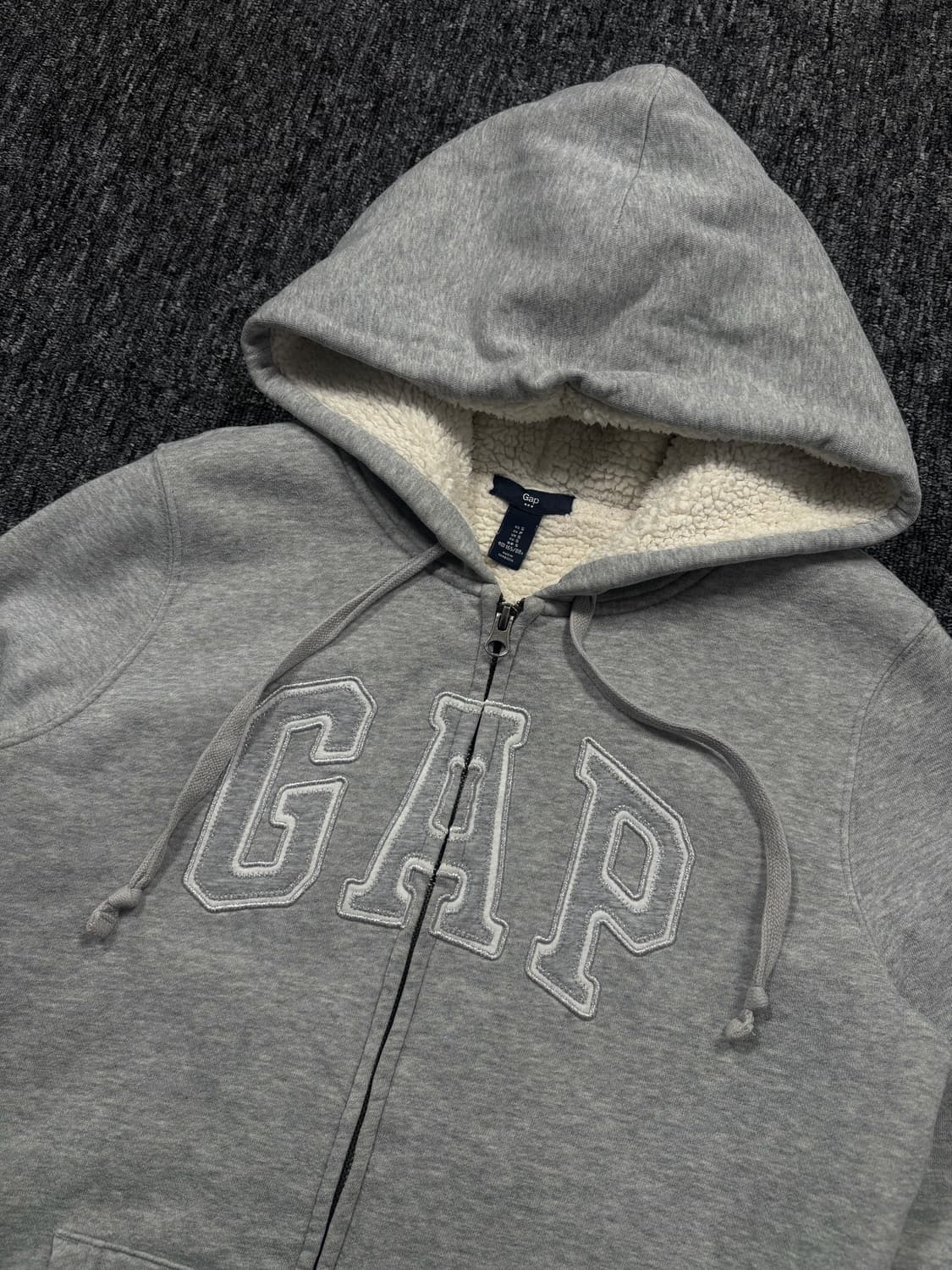 갭 양털 그레이 후드집업 상품이미지4